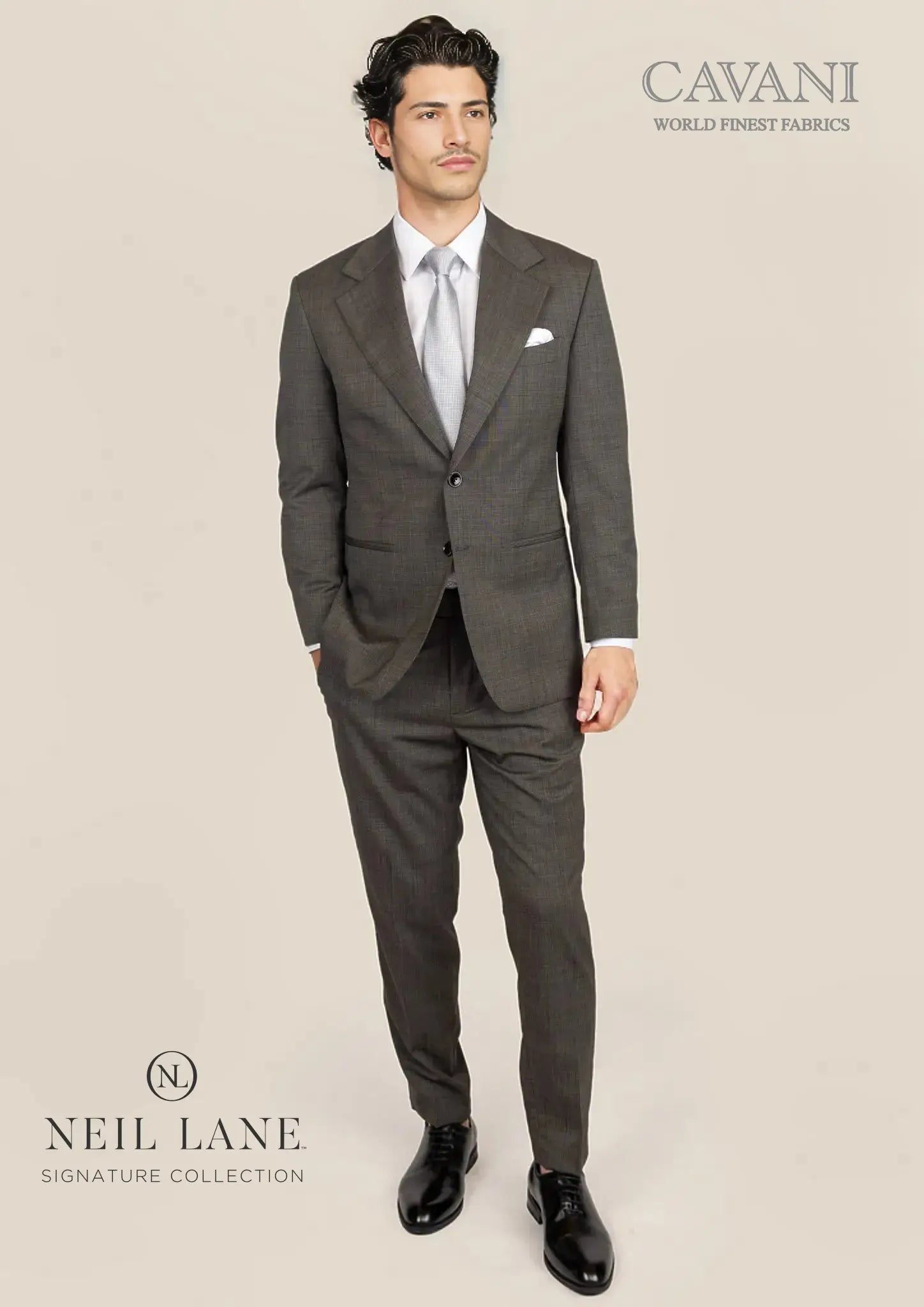 Ellis Carbon Grey Pindot Suit