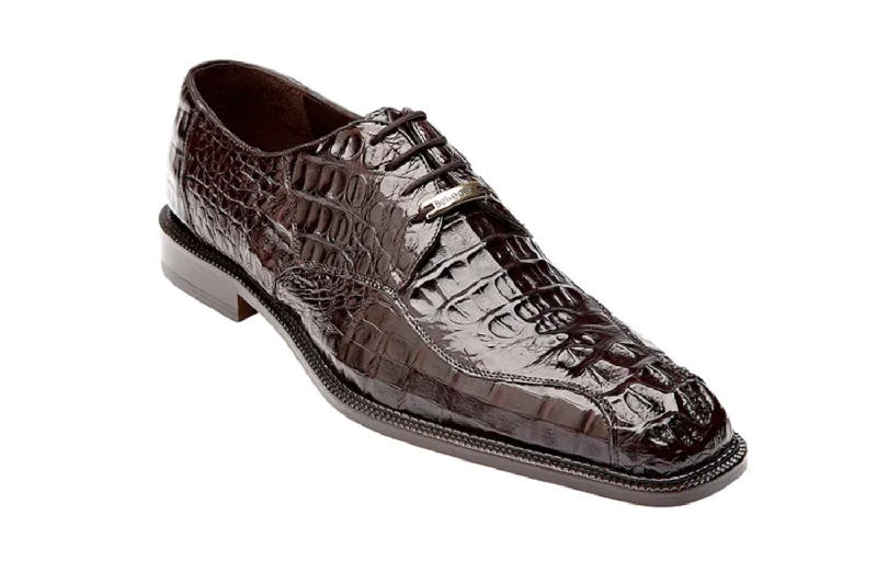 Men's Genuine Hornback Caiman Dress Shoe in Brown - Chapo.