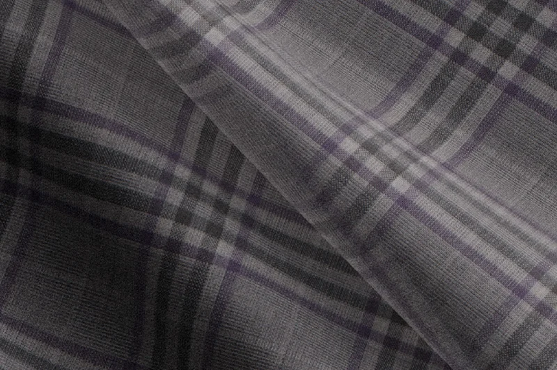 Made to Measure Silver/Aubergine Plaid Blazer