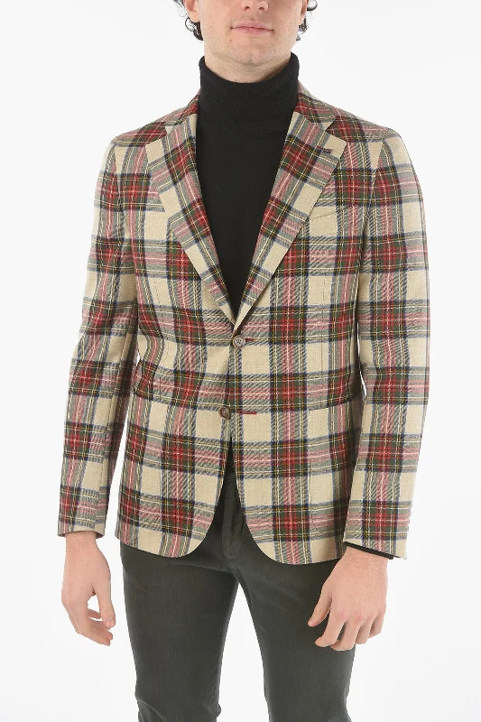 Corneliani CC COLLECTION Half-lined REWARD Plaid Check Blazer