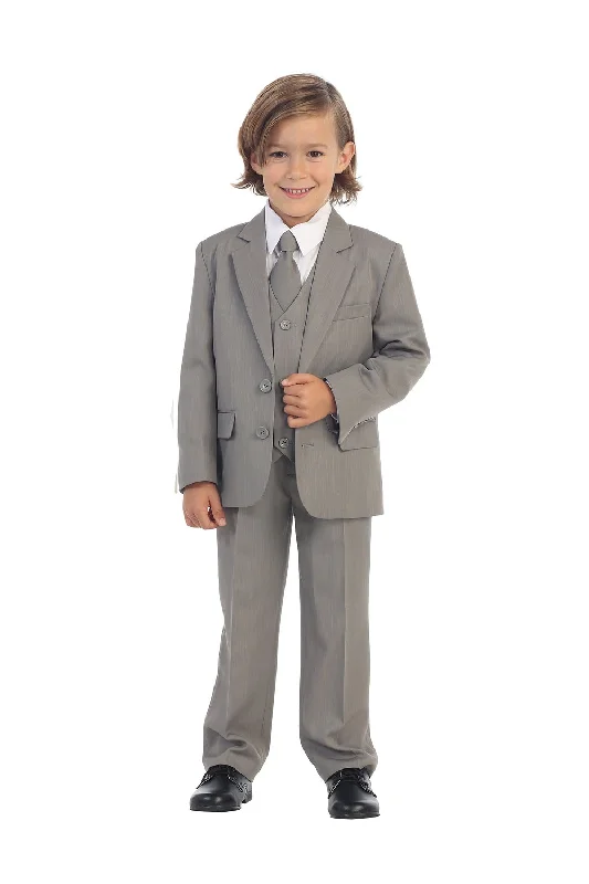 "Charlie" Kids Light Grey Suit 5-Piece Set