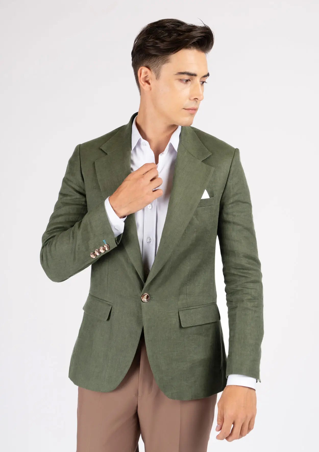 Eldridge Juniper Green Linen Jacket