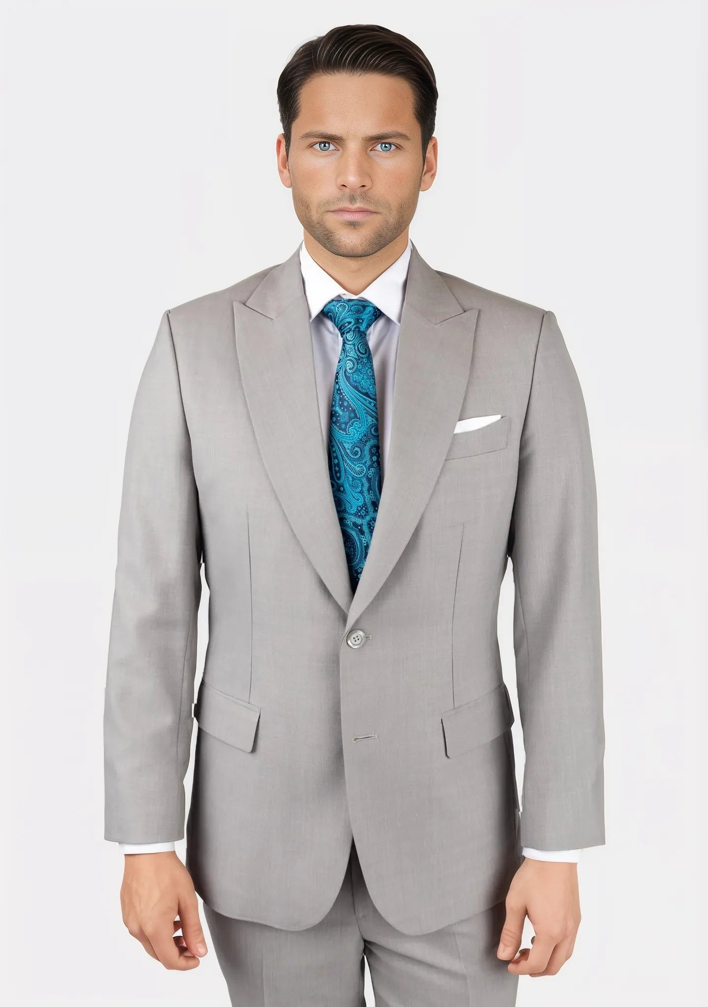 Bryant Harbor Grey Sharkskin Suit