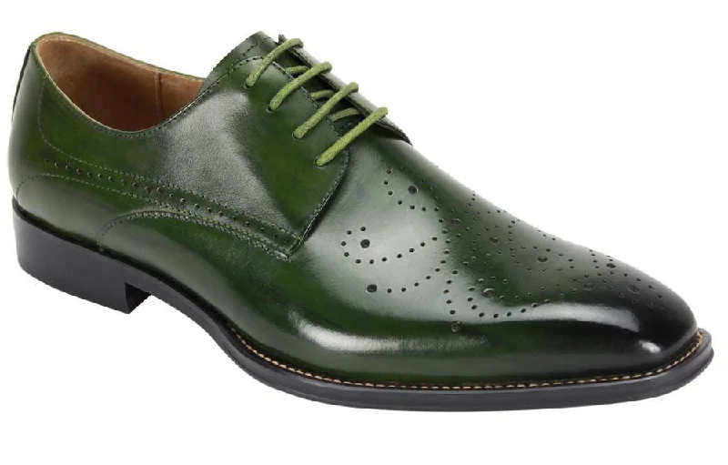 Premium Green Leather Lace Dress Shoes