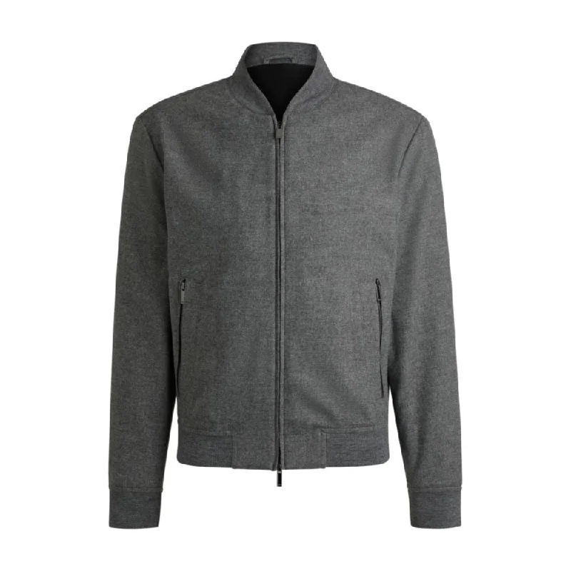 Slim-fit jacket with two-way front zip