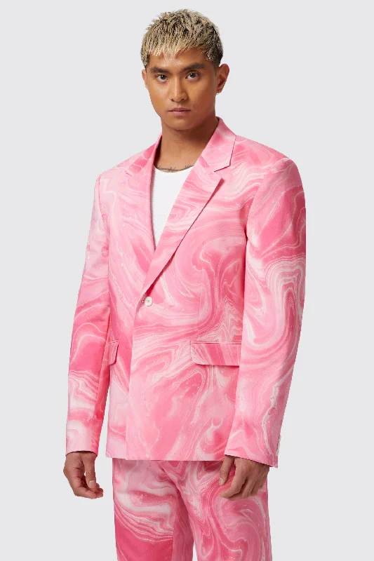 Drogba Oversized Pink Abstract Cotton Jacket - ARCHIVE