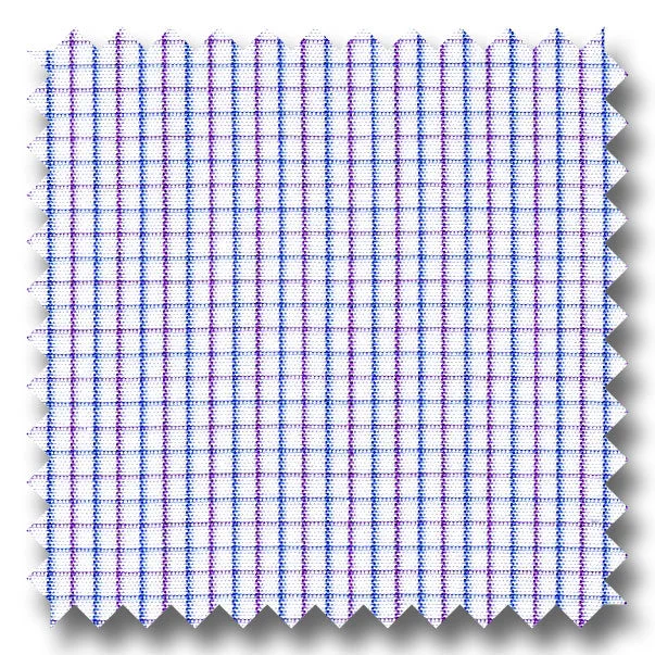 Lavender and Blue Check 2Ply Broadcloth - Custom Dress Shirt