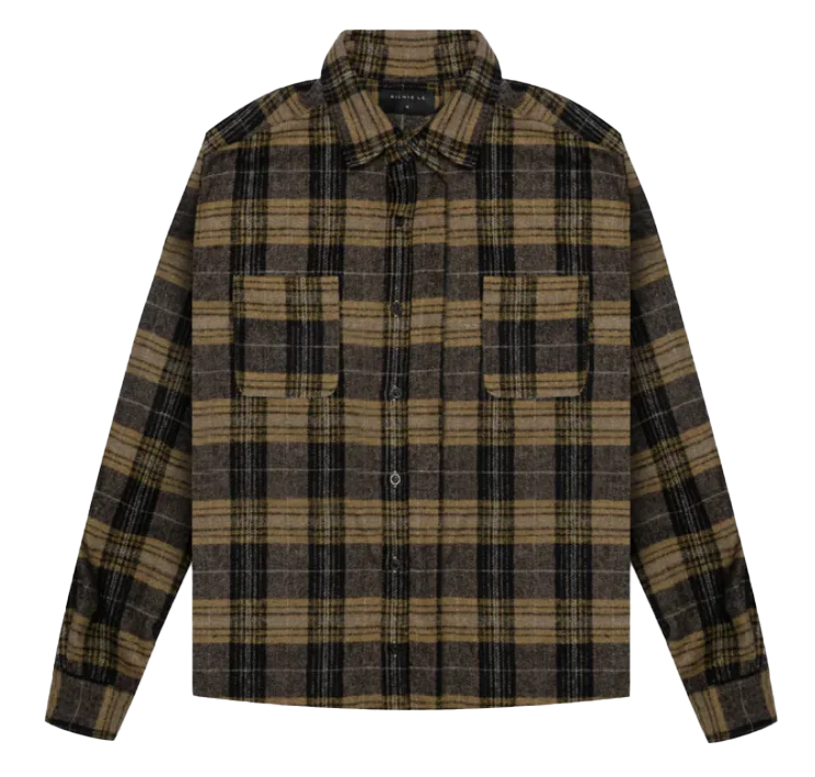 RICHIE LE BRUSHED FLANNEL SHIRT YELLOW/BLK - RLC-FL03