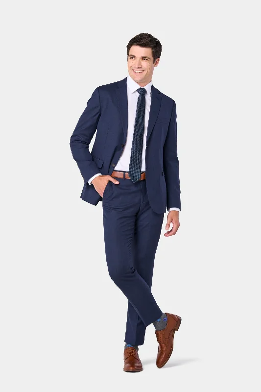 Indigo Sharkskin 2 Button Suit