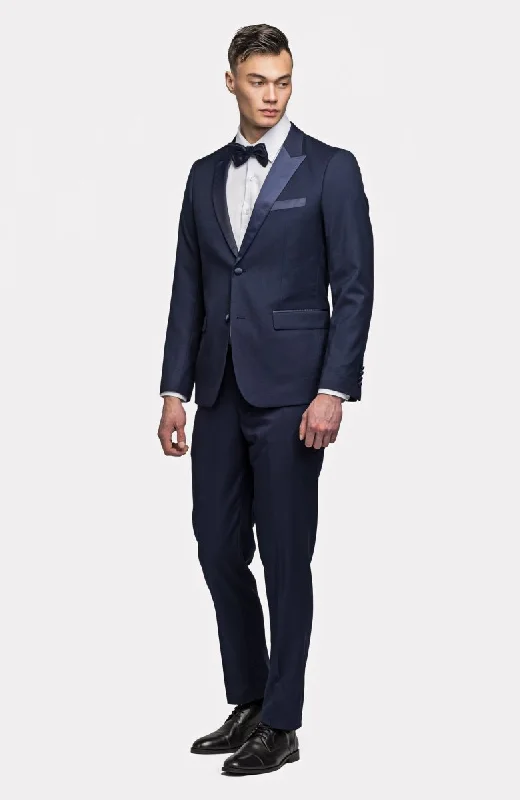 Navy Blue Peak Lapel Tuxedo