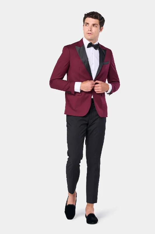 Burgundy Peak Lapel Tuxedo