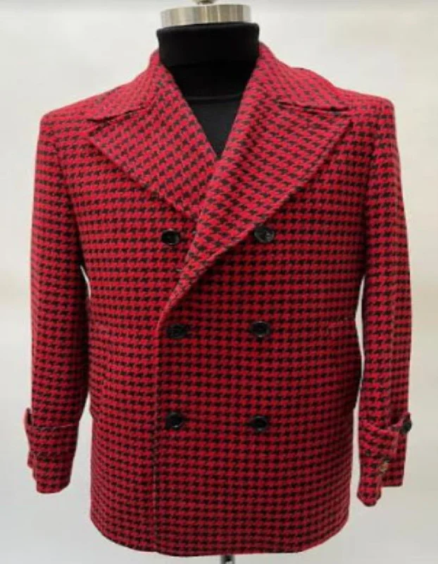 Red Overcoat - Red Peacoat - Red Wool Trench Coat - Shawl Lapel Red