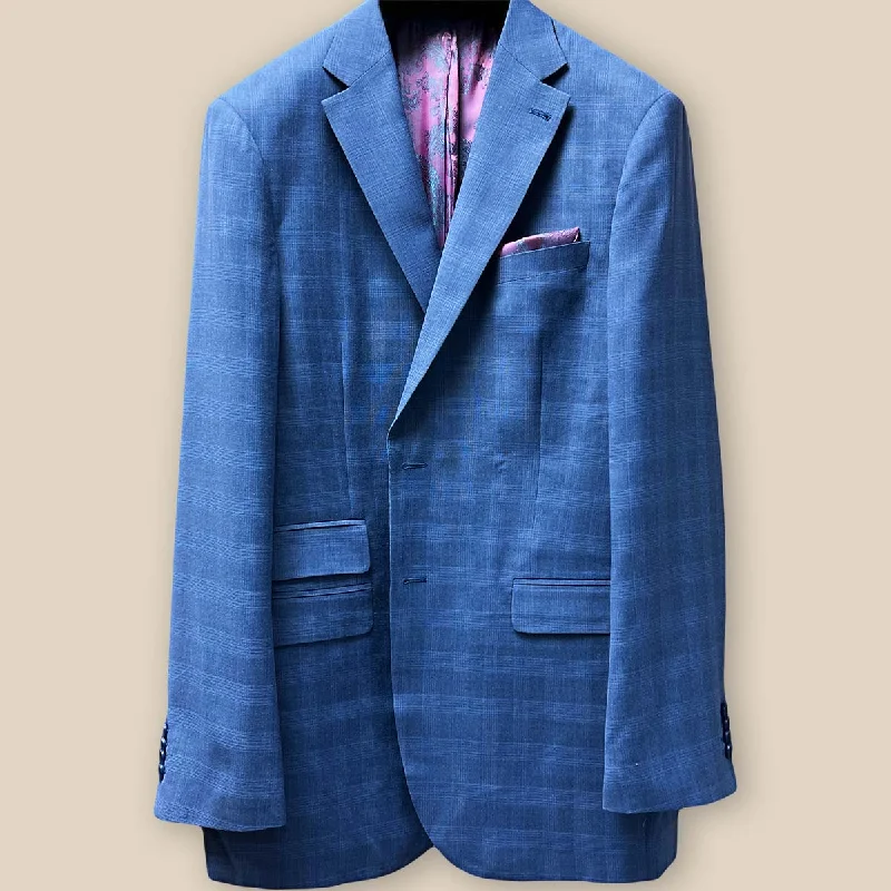 Westwood Hart Medium Blue Prince Of Wales Glen Plaid Men's Suit