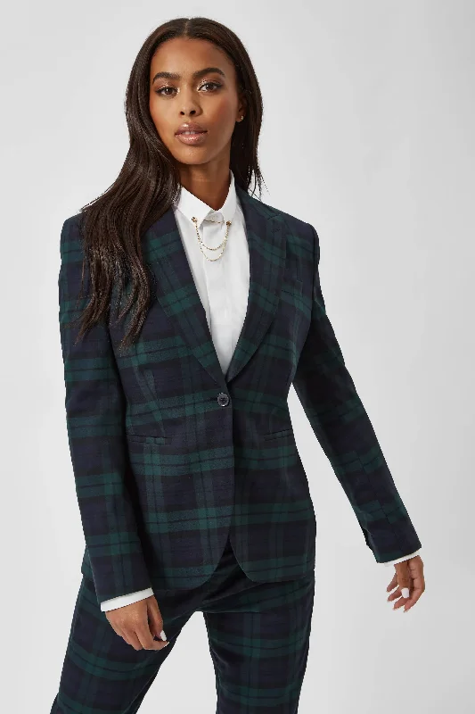 Grace Skinny Fit Green Tartan Jacket