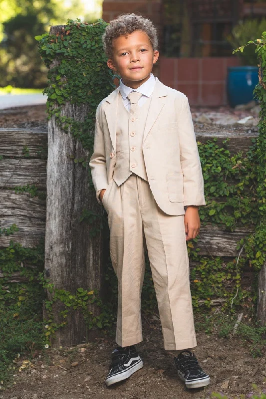 "Safari" Kids Linen Sand Suit 5-Piece Set