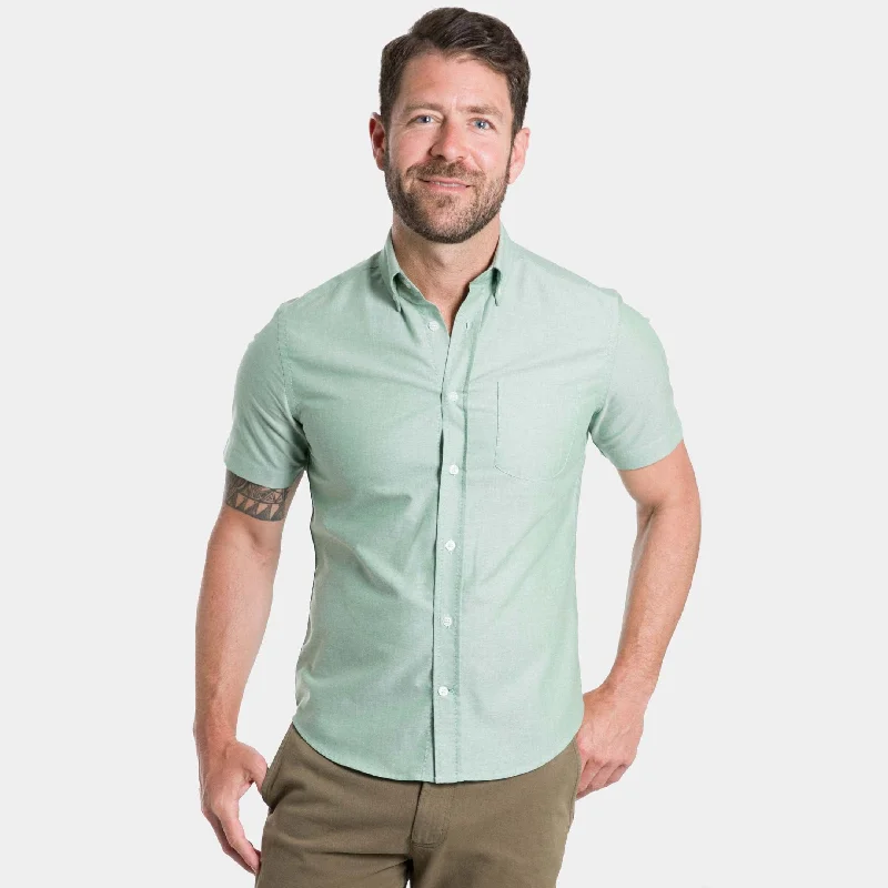 Faded Fern Oxford Wrinkle Free Short Sleeve Shirt