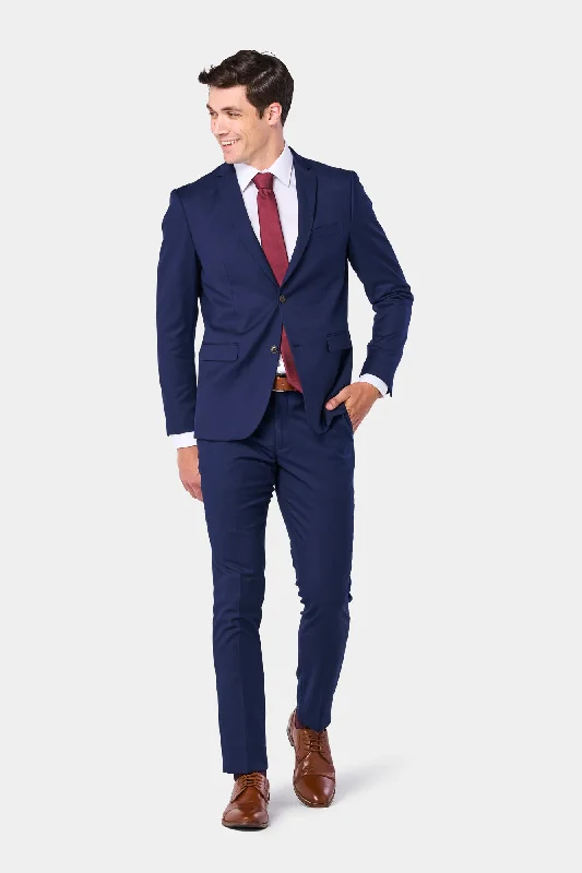 Modern Navy Blue 2 Button Suit