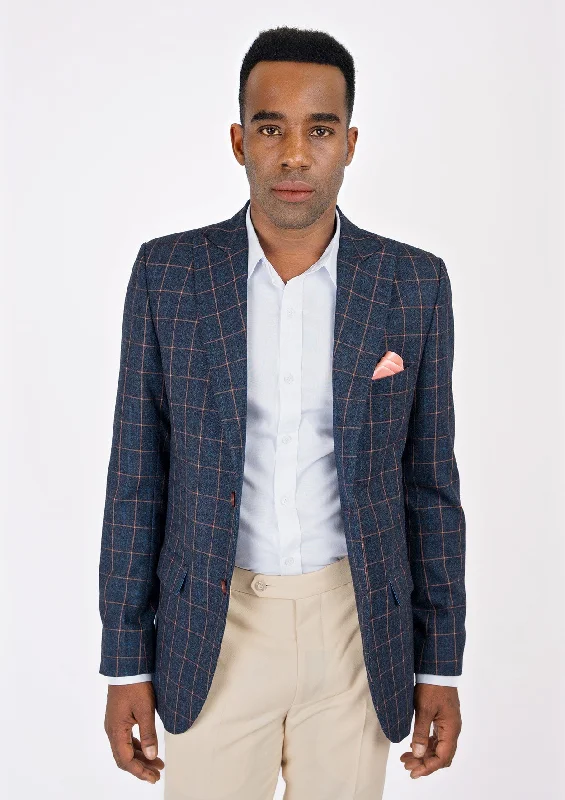 Bryant Spruce Blue Flannel Windowpane Jacket