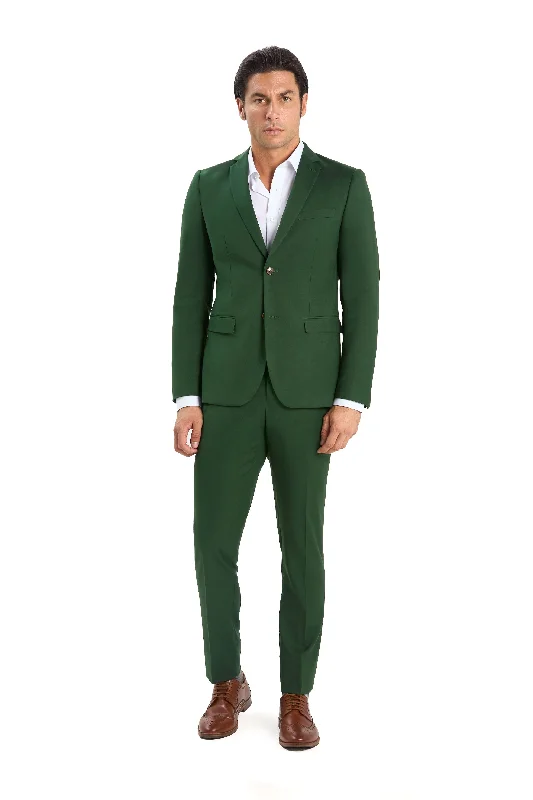 Forest Green 2 Button Suit