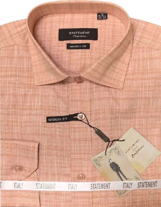 MODERN FIT COPPER DRESS SHIRT SELF TEXTURED