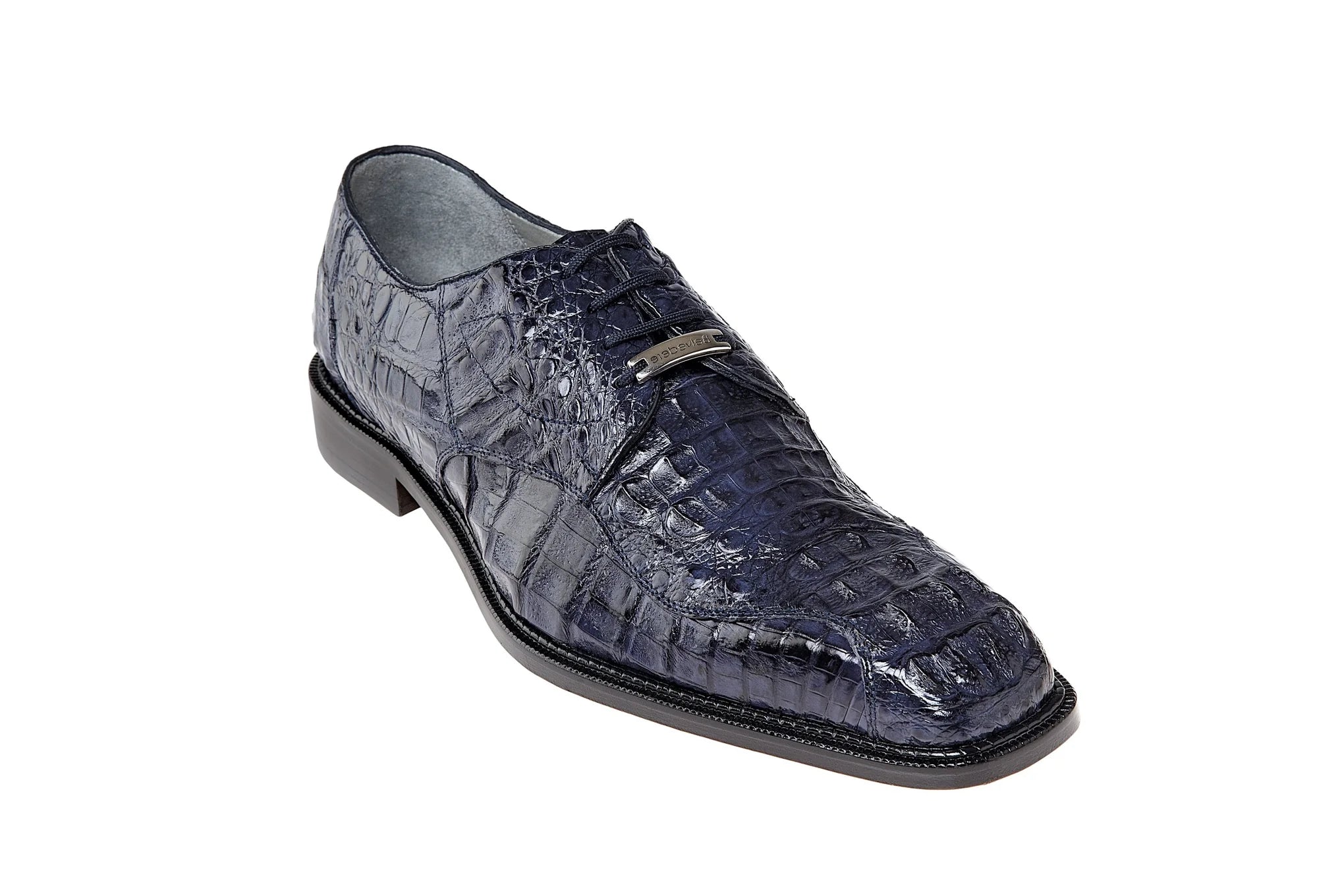 Belvedere Men's Genuine Hornback Caiman Dress Shoe in Navy - Chapo