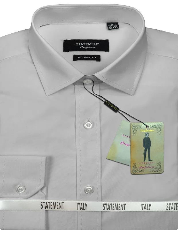 MODERN FIT GRAY BASIC DRESS SHIRT