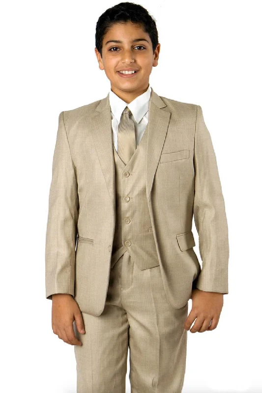 "Jacob" Kids Beige 5-Piece Suit