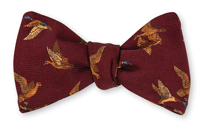 Burgundy Brookside Ducks Bow Tie - B5330