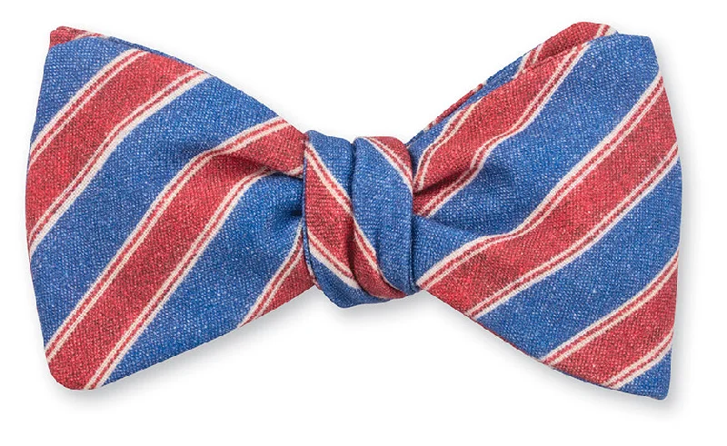 Royal/Red Conway Stripe Bow Tie - B5487