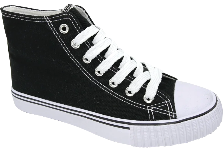 Men's Black Denim Classic Hi- Top Canvas Shoes