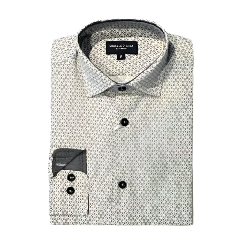 Marcelo D'Liola Boys Blianco Print Dress Shirt