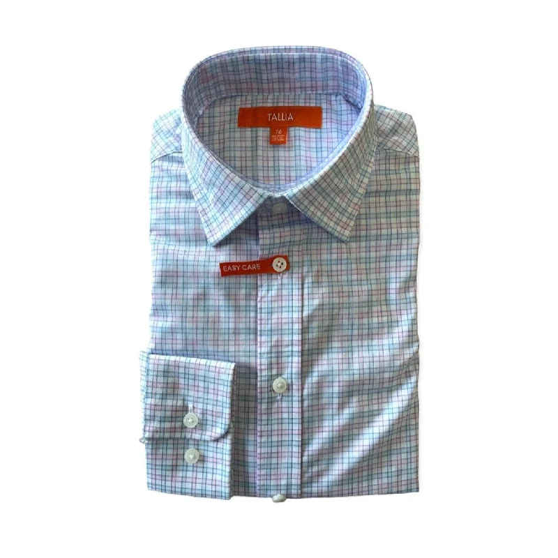 Tallia Boys Blue/Pink Check Dress Shirt