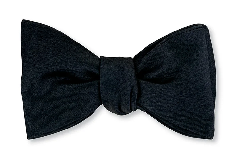 Formal Navy Satin Bow Tie - B5672