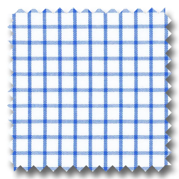 Light Blue Grid Check Broadcloth - Custom Dress Shirt