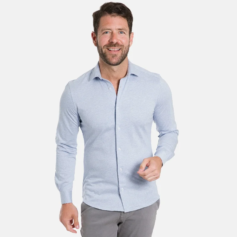 Light Blue Mélange Performance Stretch Shirt