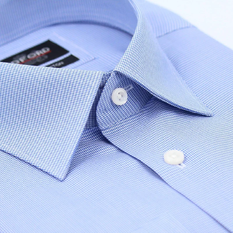 Non-Iron Blue Micro-check Shirt