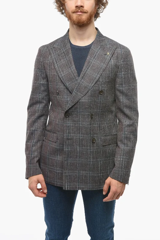 Corneliani CC COLLECTION Double-breasted REWARD District Check Blazer