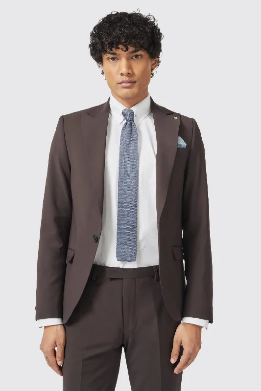 Buscot Slim Fit Brown Wool Jacket - ARCHIVE