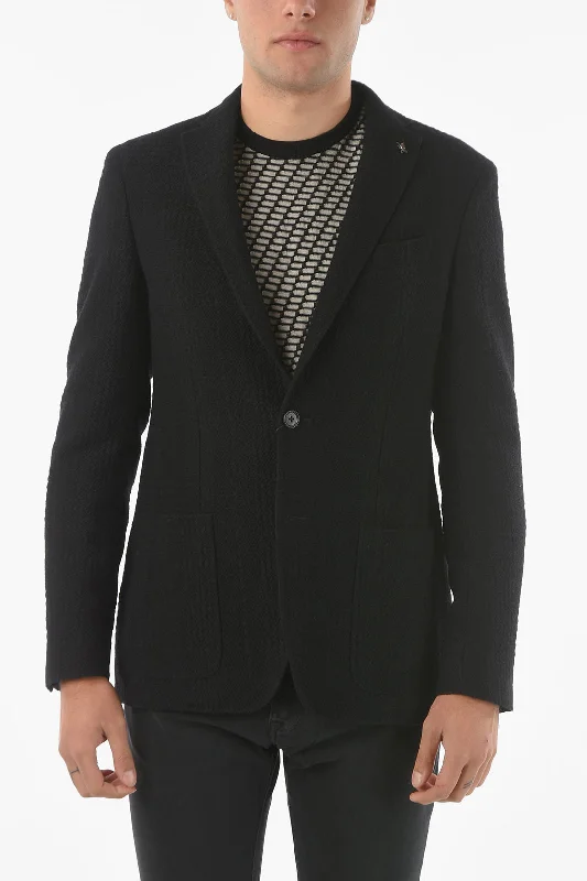 Corneliani CC COLLECTION Half-lined RIGHT Notch Lapel Blazer