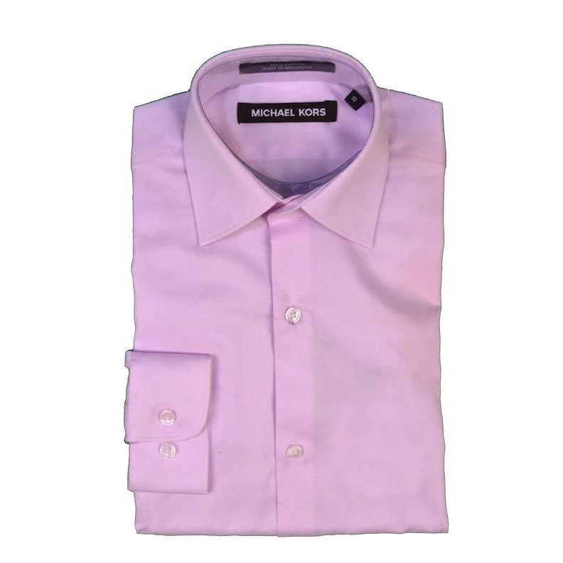 Michael Kors Boys Pink Cotton Dress Shirt