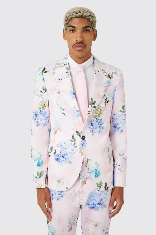 Pickhurst Slim Fit Pink Floral Cotton Jacket - ARCHIVE