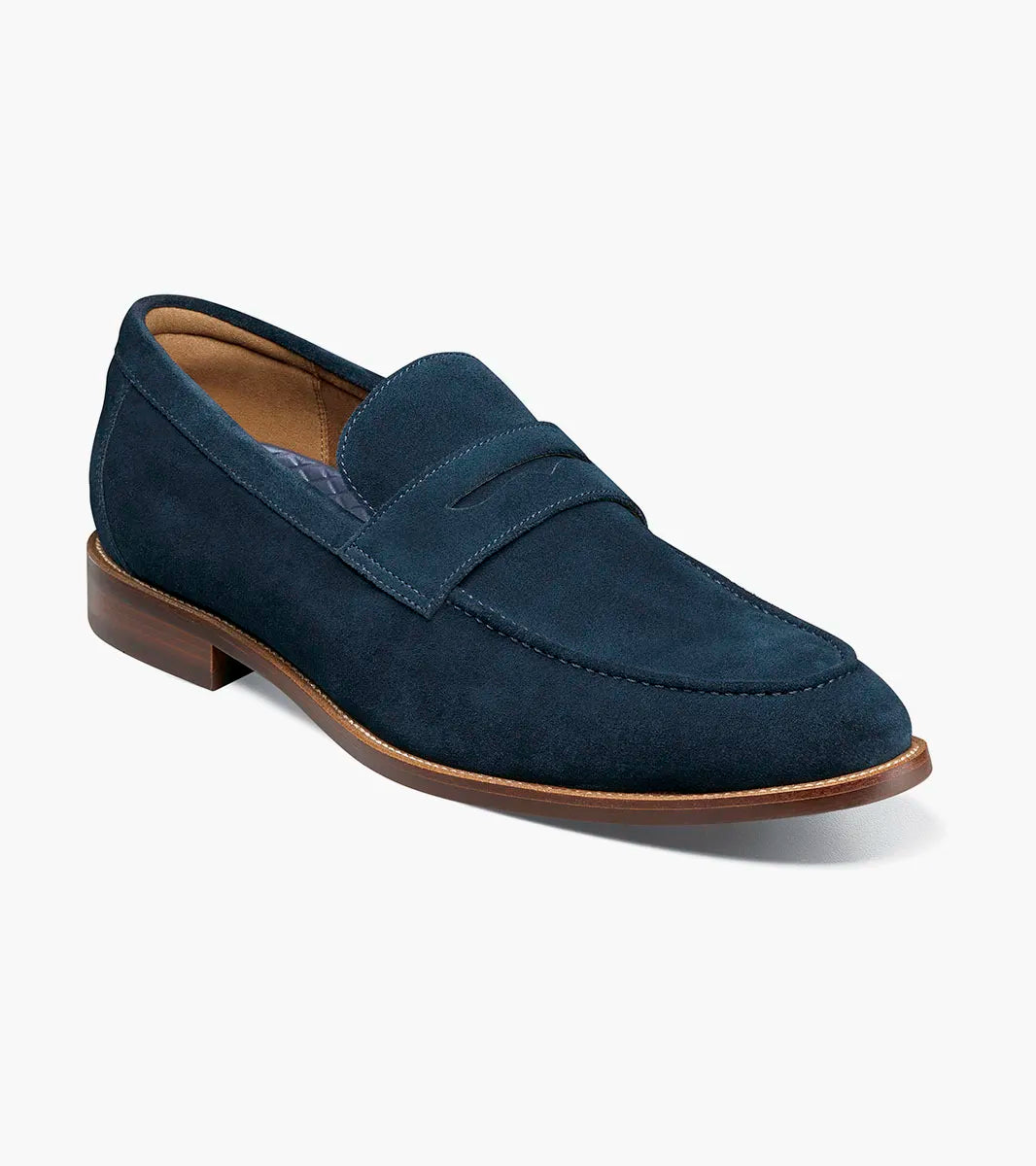 Florsheim Mens Rucci Suede Penny Loafer Shoe-Navy