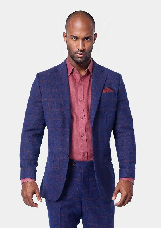 Astor Indigo Blue Windowpane Suit