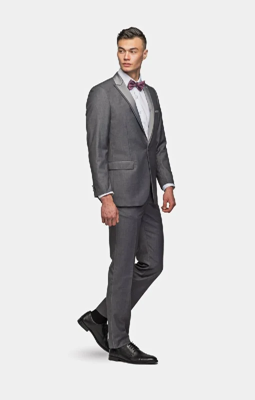 Medium Gray Peak Lapel Tuxedo