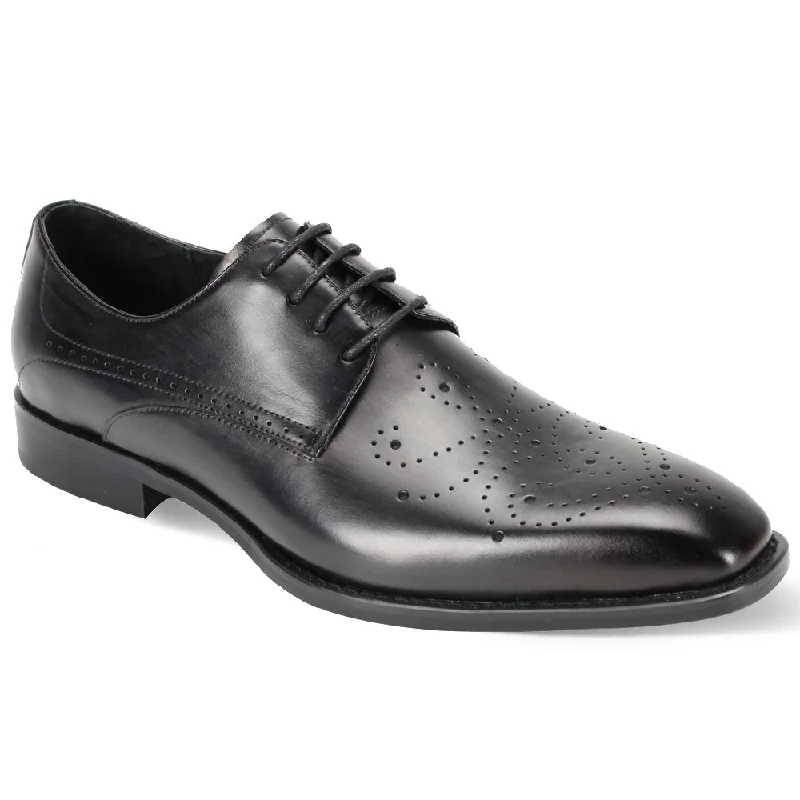 Premium Black Leather Lace Dress Shoes