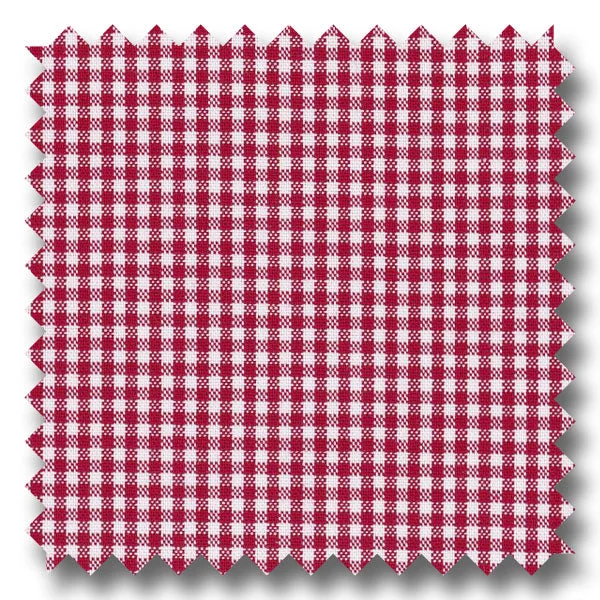 Red Mini Gingham Check Broadcloth - Custom Dress Shirt