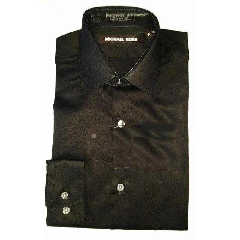 Michael Kors Boys Black Cotton Dress Shirt