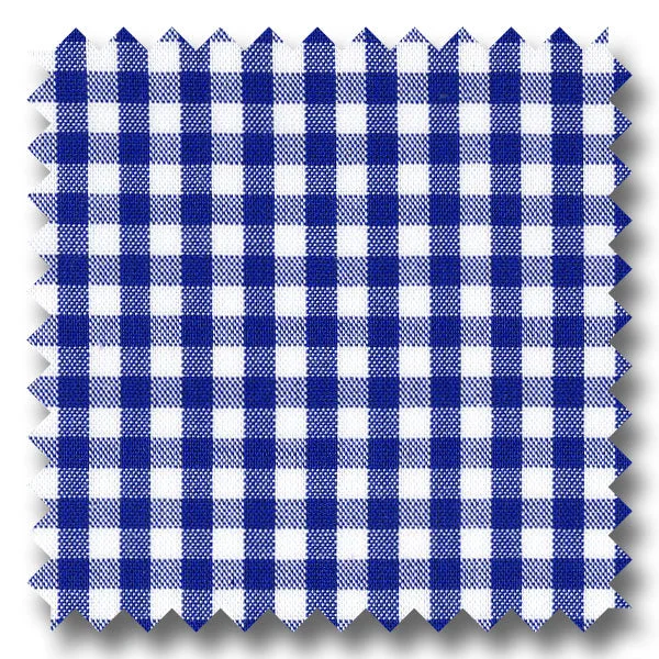 Dark Blue Gingham Check Broadcloth - Custom Dress Shirt