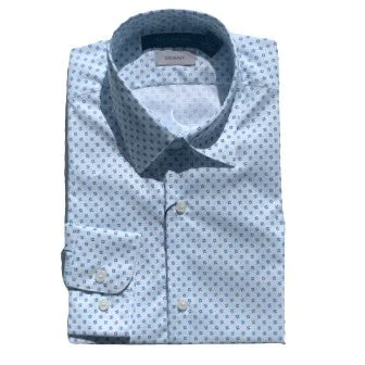 Marc New York Boys Skinny White/Blue Neat Dress Shirt