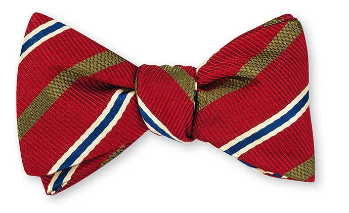 Red Winston Stripes Bow Tie - B5313